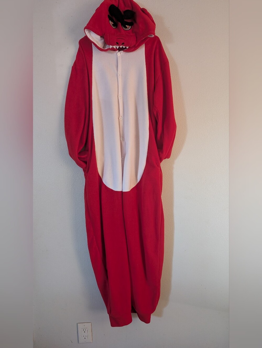 Dragon Red White One-Piece Hooded Costume